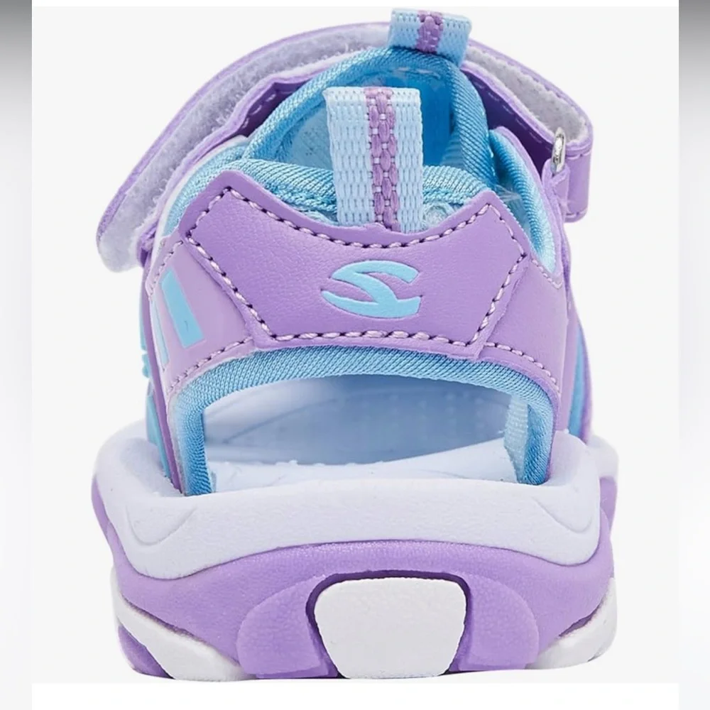 BODATU Girl Water Sandals Rubber Toddler Velcro Strap Walker Shoes 25 Purple 8.5